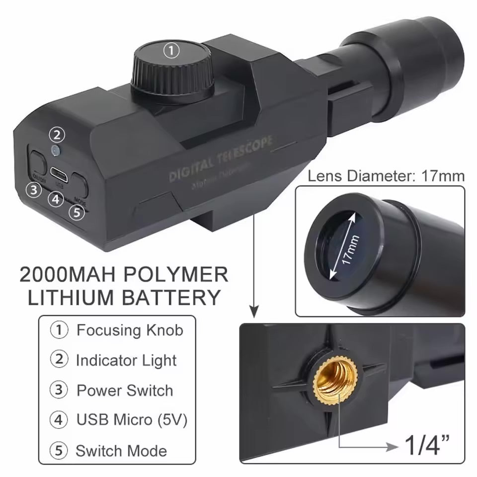 SpaceFar 70x WiFi Telescope – 1080P HD Monocular Camera with App Control & Tripod for iPhone/Android